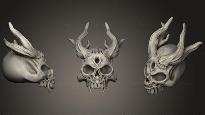 Anatomy of skeletons and skulls (Horny Skull, ANTM_0663) 3D models for cnc